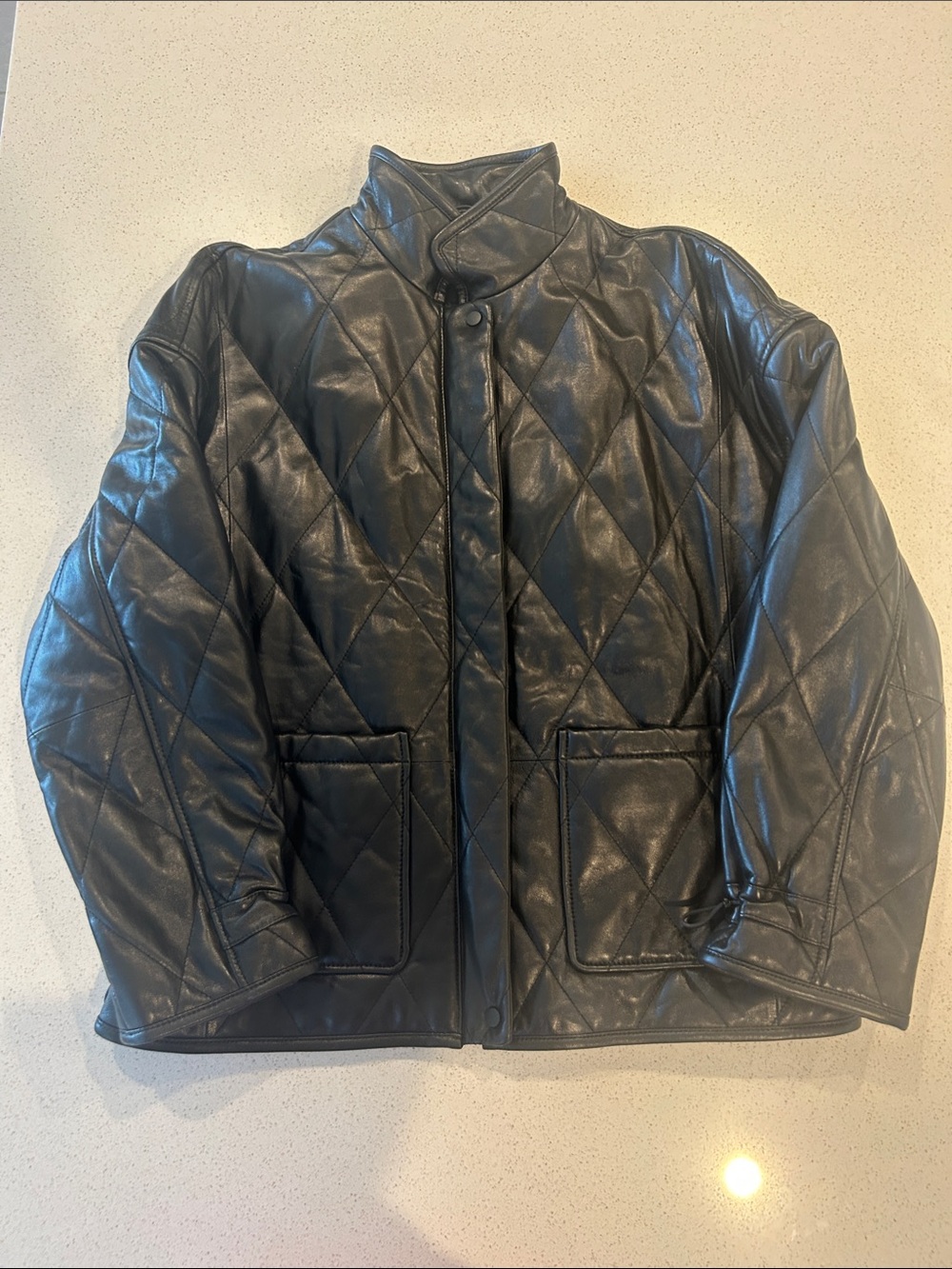 Katherine Kelly Women's Quilted Black Leather Jacket